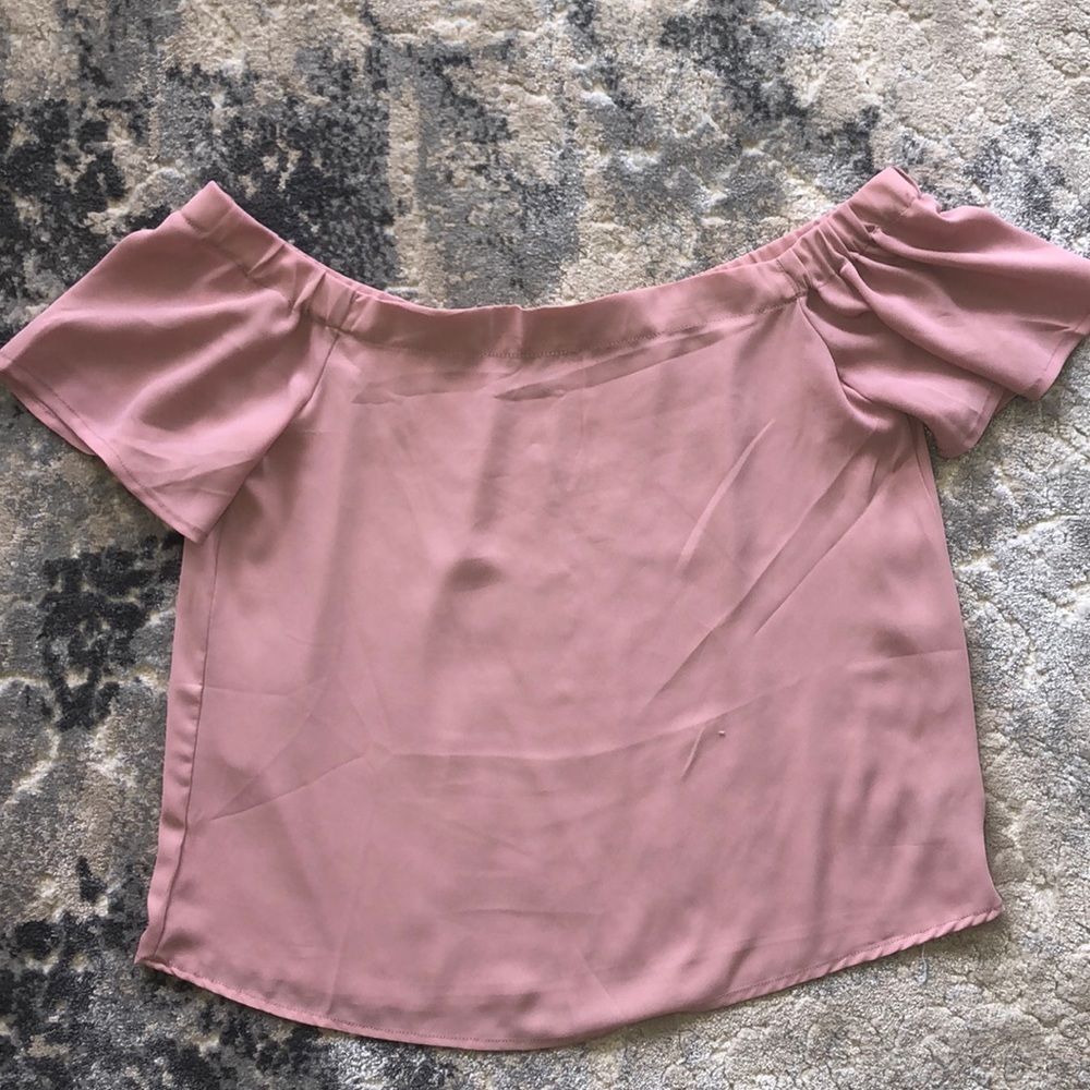 pink off the shoulder blouse